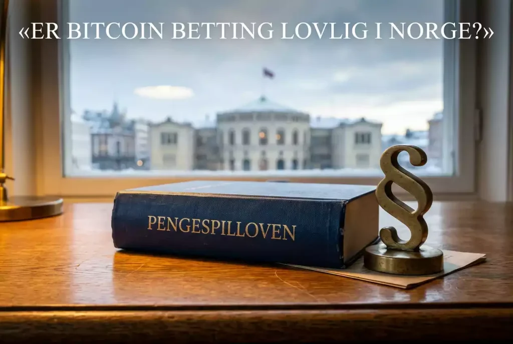 Norsk lovbok og paragraftegn foran Stortinget – juridisk status for bitcoin betting i Norge