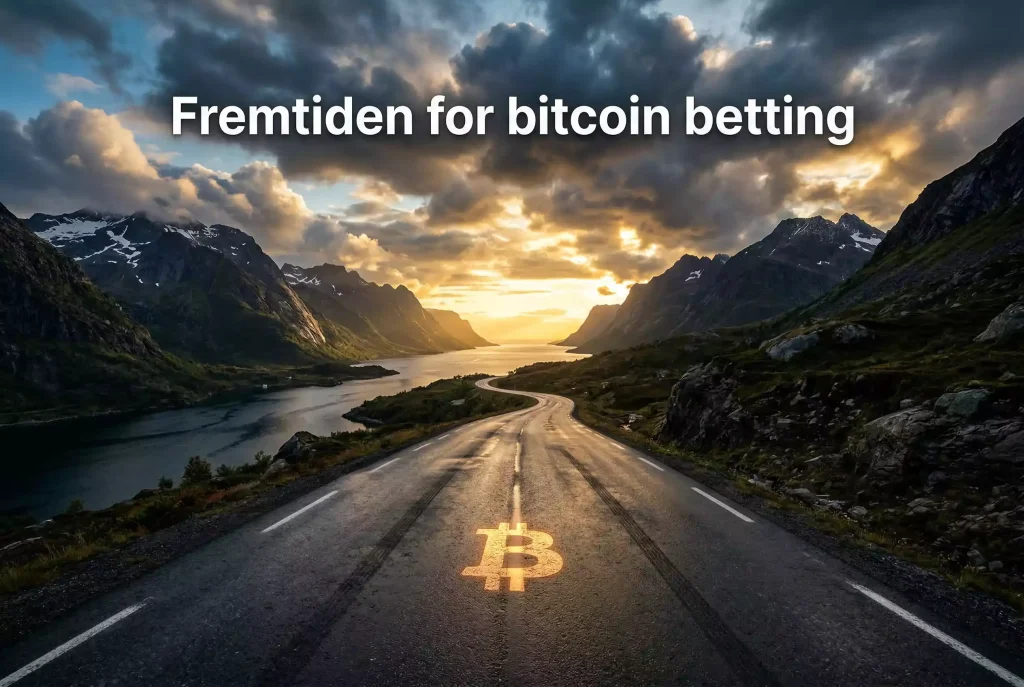 Vei mot horisonten med bitcoin-symbol – fremtiden for bitcoin betting i Norge