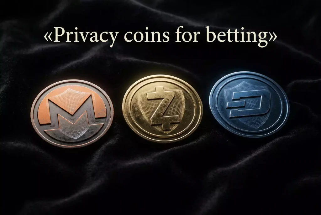 Mørke kryptomynter med skjold-symbol – privacy coins for anonym betting