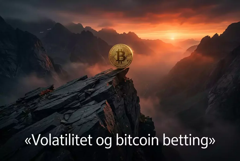 Bitcoin-symbol på berg-og-dal-bane – volatilitet og kursrisiko ved bitcoin betting